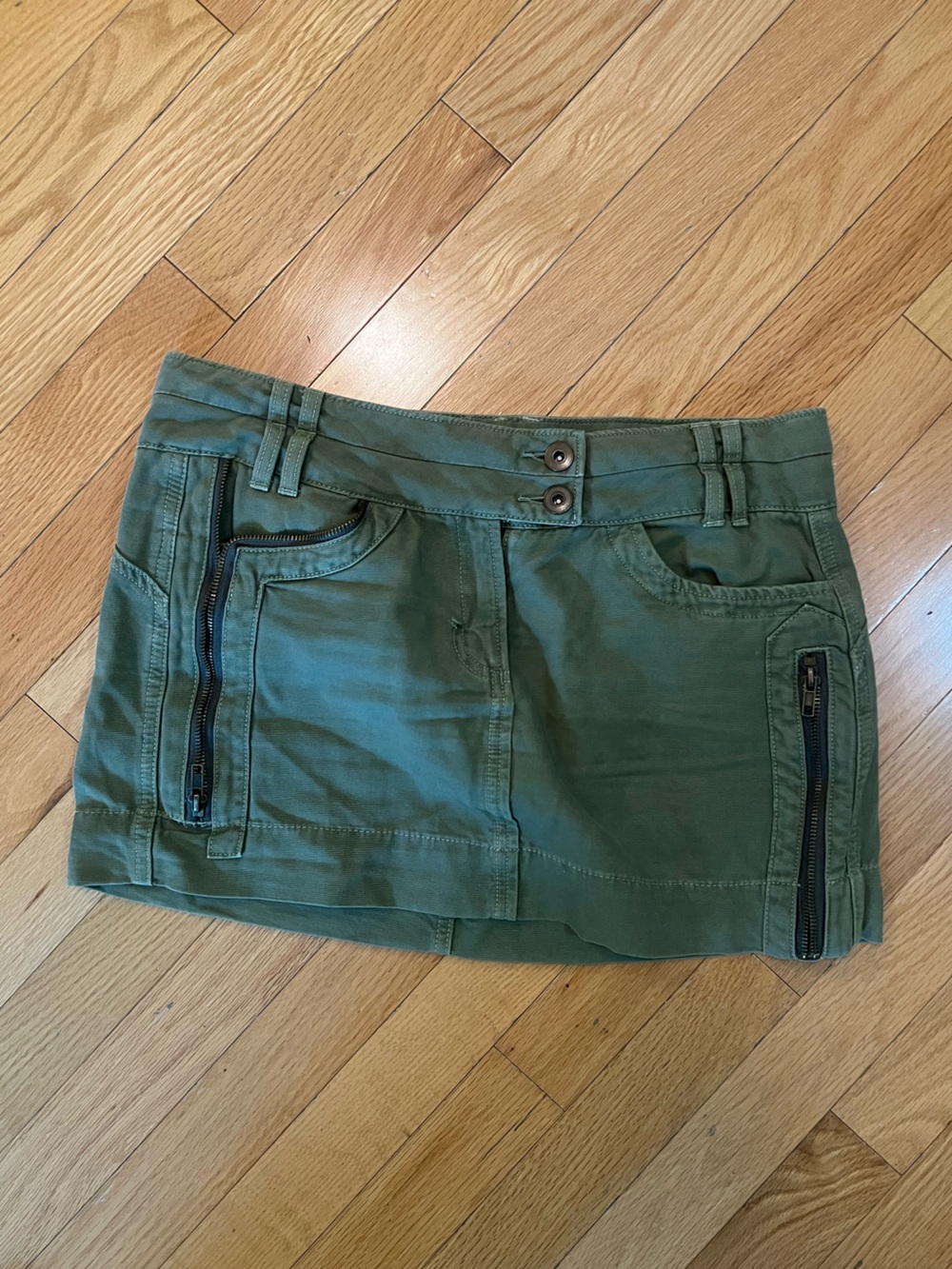 Women's Olive Green Utility Mini skort